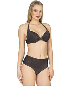 Resim Endeep Kadın Balenli Destekli Yüksek Bel Bikini Takımı Siyah 
