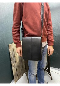 Resim Özdemirler Deri Siyah Erkek Büyük Boy Lüks Kapaklı Postacı Çanta Siyah Büyük Boy Erkek Siyah 
