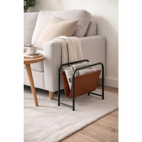 Resim Todek Home Terra Dekoratif Metal Dergilik Gazetelik - Deri Detaylı Modern Ofis Salon Düzenleyici 