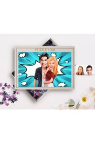 Resim Bk Gift Kişiye Özel Sevgililer Karikatürlü 1000 Parça Profesyonel Puzzle-90 
