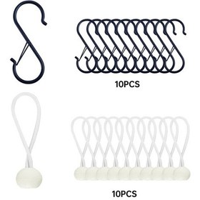 Resim Elmpaly Ağır Hizmet Siyah Çadır İpi 10lu Set 122 Lb Çekme Dayanımı Top Bağlantılı 