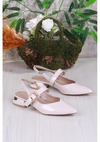 Resim Fort 129-1210 Fls Rugan Alçak Topuk Arkası Açık Önü Kapalı Kadın Ayakkabı Ten 