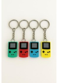 Resim Retro Mini Oyun Konsolu Tasarımlı Anahtarlık Renkli Gameboy Anahtarlık Kırmızı 