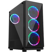 Resim Gameforce Glass Large 4x120 MM RGB Kumandalı ve Kontrolcülü Fan Oyuncu Kasası 