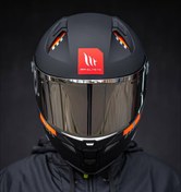 Resim MT Helmets revenge2 s mat siyah kask (şeffaf vizörlü) 