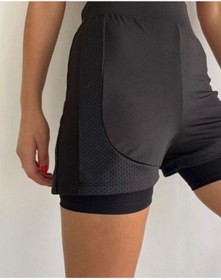 Resim Genel Markalar Mb-moda Bizimle Parlak Fileli Spor Taytlı Şort 