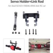 Resim Suofeng Axial Scx10 Iı 90046 İçin Dayanıklı Alüminyum Servo Tutucu Ve Metal Direksiyon Çubuğu Seti 