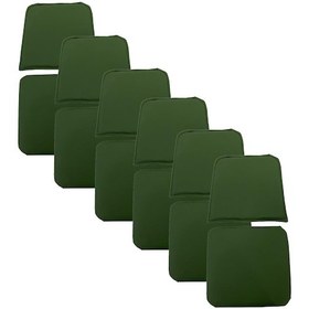 Resim Knsz minder seti 6 lı zng&mğr&uslu yşl suni deri tel bar sandalyesi oturma ve sırt minderi set 