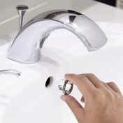 Resim Mutfak & Banyo Lavaboları için Kolay Kurulumlu Gümüş Renkli Taşma Halkası - Dayanıklı Plastik, Çizilmeye Dirençli Elektro Kaplama Kapak, 22-24mm Drenajlara Uyar, Ev & Ticari Kullanım İçin Mükemmel 