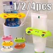 Resim 1/2/4 adet Karikatür Hayvan Diş Macunu Sıkacağı, Plastik Bağımsız Banyo Aksesuarı, Eğlenceli Şekilli Temizleyici Tutucu, Elektrik Gerektirmez 