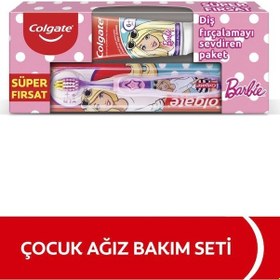 Resim Colgate Barbie Meyve Aromalı Çocuk Diş Macunu 75 ML + Diş Fırçası 