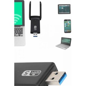 Resim Pilelistore- Mbps Wifi Alıcı Kablosuz Wifi Adaptörü Çift Band Çift Antenli 