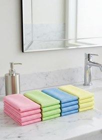 Resim VİPEX Baklava Desen Cam Bezi, 4 Adet 40x40 Cm, Kusursuz Temizlik Bezi, Çok Renkli Mikrofiber Havlu, Banyo ve Mutfak İçin 