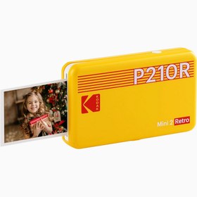 Resim Mini 2 Retro Taşınabilir Fotoğraf Yazıcısı, Bluetooth, iOS ve Android - Sarı 