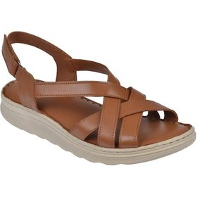 Resim Pullman Hakiki Deri Comfort Kadın Sandalet Plm-8 Taba-taba Taba 