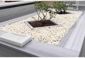 Resim Asenya Mezar Taşı 15 Kg 1-2 Cm Beyaz Dolomit Taş Dere Çakıl Taşı Bahçe Süs Taşı Mezar Süsleme Taşı 