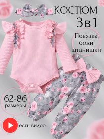 Resim Home Style For You Yeni Doğanlar İçin Şık Takım 238364651 Pembe 