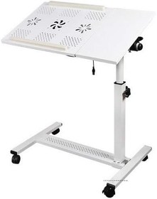 Resim Yerden Yükseklik ve Eğim Ayarlı Mouse Bölmeli Laptop Sehpası - Beyaz 