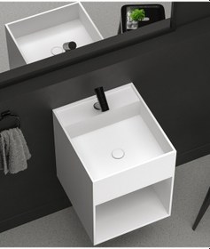 Resim Akrilik-Corian Solid Banyo Dolabı (479179563) Beyaz 