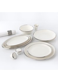 Resim Korkmaz Elektra Collection 60 Parça Platin Yemek Takımı A8057 Beyaz 