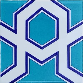 Resim Armada Çini 20x20 Cm SP 98-v Yıldız Desenli Kütahya İznik Çini Karo 