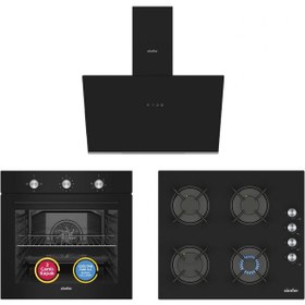 Resim Simfer SB8228 - T3046 - SD8722 Trend Mekanik Siyah 3'lü Ankastre Set 