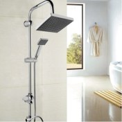 Resim Qniay Robot Kare Tepe Black Silver Duş Seti 