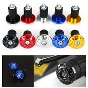 Resim 2 adet Motosiklet Direksiyon Ucu Tıkaçları, Triumph, Victory, Aprilia, BMW, Benelli, Kawasaki, Yamaha, SUZUKI, HONDA, Ducati için CNC Alüminyum ve Kauçuk Kaydırıcı Kapak - Kolay Kurulum 