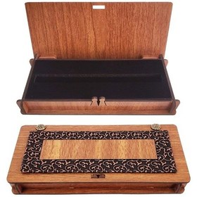 Resim Kenpazar Ahşap Deri Kalem Kutusu Süngerli 