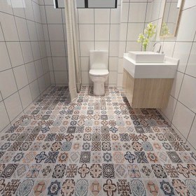 Resim PET Kendiliğinden Yapışan Zemin Flipleri, 3m Su Geçirmez ve Aşınma Direnci Kalın Muraller, Mutfak Banyo Dekoru için Çağdaş Stil 