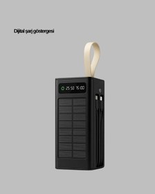 Resim Güneş Enerjili Powerbank Dijital Göstergeli Taşınabilir Güç Kaynağı Çok Renkli 