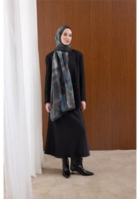 Resim Silk Home Viskon Mayda Şal Mavi-antrasit Dalga Desenli Yumuşak Dokulu 190x70 Çok Renkli 
