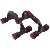 Resim Chenkestoreone Siyah Kırmızı Ergonomik Şınav Barları 300 Kg Kapasiteli Kaymaz Taşınabilir Ev Spor Aleti 