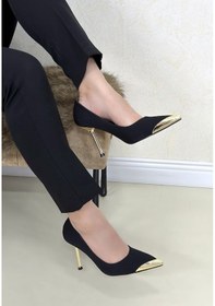 Resim Alfanora Alis Siyah Saten Stiletto Ayakkabı Çok Renkli 