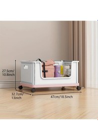 Resim Willowhaven Casegrace Pembe Mobil Ofis Arabası - Kitaplar, Çantalar Ve Dosyalar İçin Yığınabilir Masa Altı Depolama 