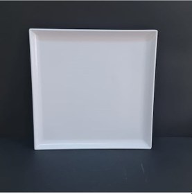 Resim 6 Adet Standart Kare Melamin Tatlı & Yemek Servis Tabağı 35 Cm - Beyaz Beyaz 