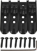 Resim Wezone 4 Adet Siyah Çelik Elektro Gitar/bas Gitar Split Tip Köprü Teli Tutucu - Zink Alaşımlı Montajlı Parçalar 