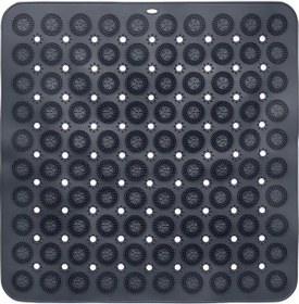 Resim Mainshop 2 Adet Banyo Duş Küvet Için Vantuzlu Kaydırmaz, Su Drenajlı, Masajlı Paspas -54x54cm M-150 Gri 