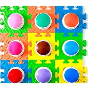 Resim Köpekler için Sesli Düğme Eğitim Pedi - Kaymaz Şok Emici Taban, 8.8 cm Clicker ve Tuvalet Alıştırma Butonları ile Uyumlu, Dayanıklı Çiğneme Direncine sahip Evcil Hayvan Haberciliği, Pil Gerektirmez (Yavru Köpek İçin) 