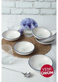 Resim Keramika Floral Waves Halka Sosluk / Çerezlik 13 Cm 6 Adet 22670 