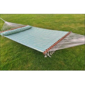 Resim Bilen Hamak Su Yeşili Çift Kişilik Elyaflı Hamak -150 cm Genişlik 
