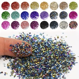 Resim 23 renk 0.8-1.5mm süper mini si!r cam çakıl 10g düzensiz cam parçaları boncuklar tırnak sanatı el yapımı DIY fotoğraf çerçevesi malzeme dolgu için 