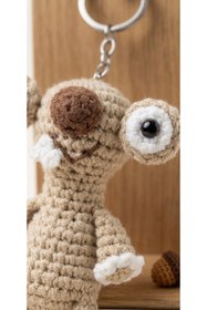 Resim Taze Kal Örgü Amigurumi Sid Karakteri Tasarım El Yapımı Anahtarlık Ve Çanta Süsü 