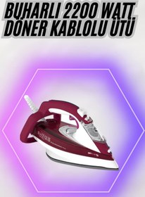 Resim woodhub Renkli 2200W Seramik Kaplamalı Estetik Tasarım Döner Kablosuz Elektrikli Alet 