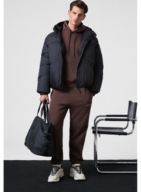 Resim Grimelange MARSHALLHOODIE Erkek Pamuklu İçi Polarlı Nakışlı Relaxed Kahverengi Eşofman Takımı 