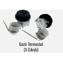 Resim Kumtel Termostat Gazlı 3 Çıkışlı (50-300) Derece Fırın 