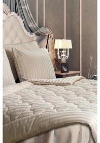 Resim Varol Laura Home Majesti Yorgan King Size Bej Beyaz 