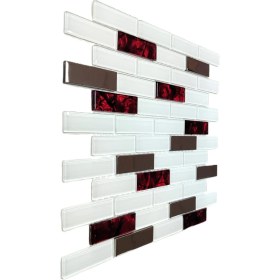 Resim MozaiKristaL Mutfak Tezgah Arası ve Iç Dekorasyon Için Kristal Cam Mozaik. Cam Ölçüsü: 23X73 Mm. File Ölçüsü: 30X30 cm. ( 1 Koli = 1 m2 Fiyatıdır ) 