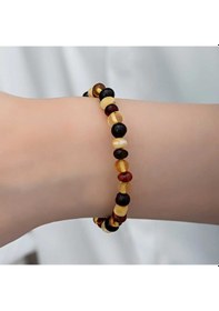 Resim Hazego Yetişkin Damla Kehribar Bileklik Gümüş 