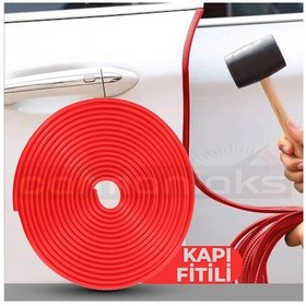 Resim Kırmızı Oto Kapı Fitili Çizilme Önleyici Araç Kapı Koruyucu Fit. 